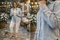 Koszula z delikatnym printem ala jeans - Lexandra Style