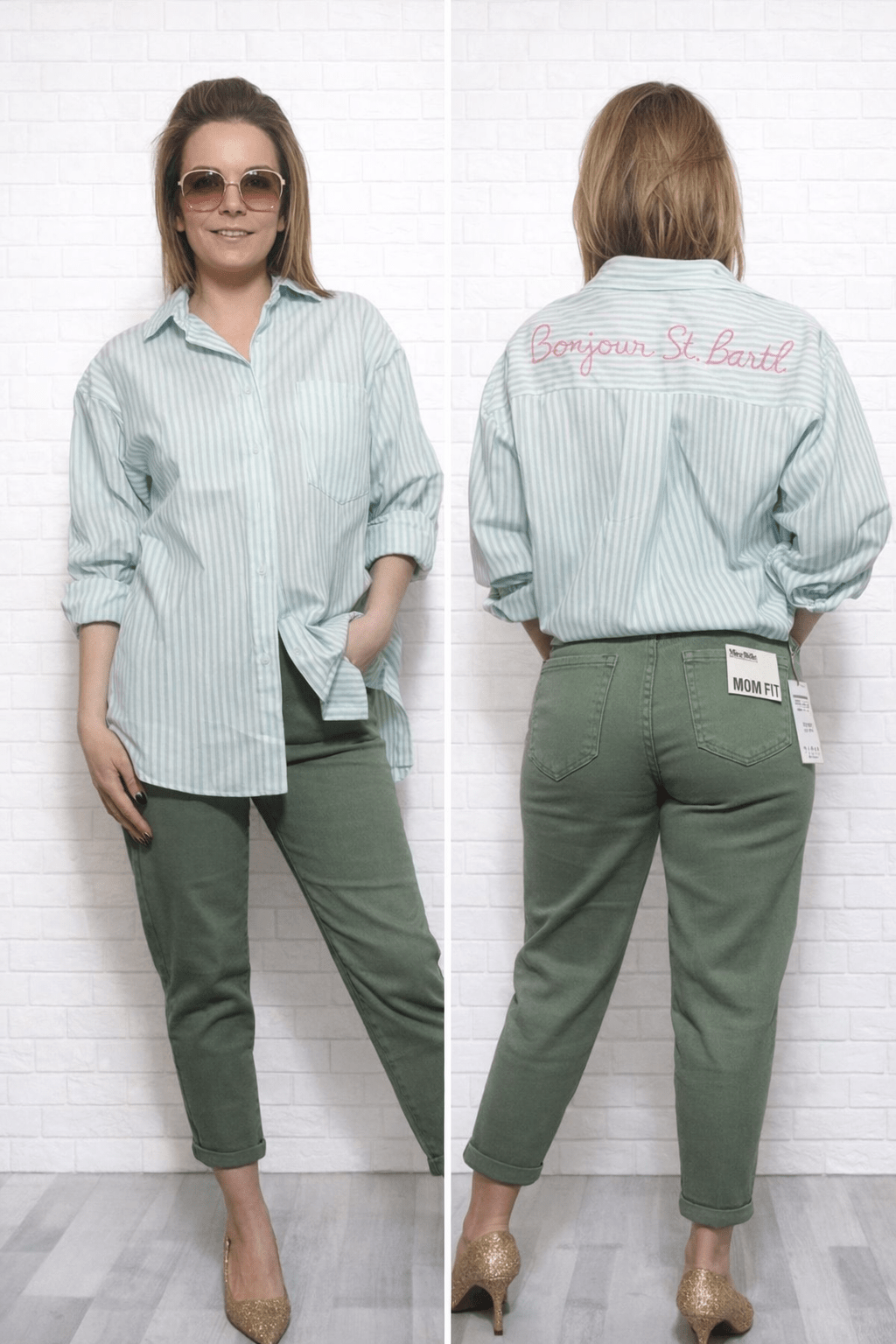 Zielone spodnie jeans - Lexandra Style